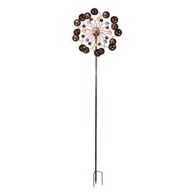 Solarwindrad Venti, integrierte Solar Glaskugeln, Höhe 130 cm