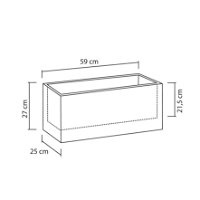 Pflanzkübel 'C-Cube Long', Stony Grey, 59 x 25 x H 26,5 cm, 21 Liter