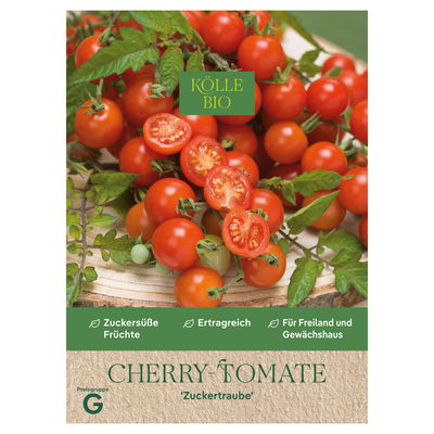 Kölle Bio Saatgut Cherry-Tomate 'Zuckertraube', rot