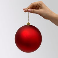 Christbaumkugeln, weihnachtsrot, Kunststoff, ca. Ø 14 cm, 4er-Set Christbaumkugeln, weihnachtsrot, Kunststoff, ca. Ø 14 cm, 4er-Set