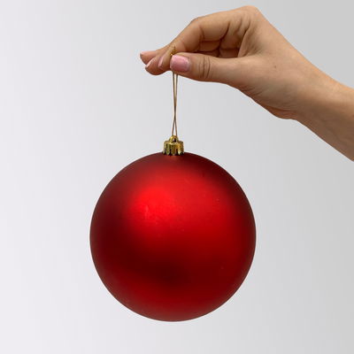 Christbaumkugeln, weihnachtsrot, Kunststoff, ca. Ø 14 cm, 4er-Set Christbaumkugeln, weihnachtsrot, Kunststoff, ca. Ø 14 cm, 4er-Set