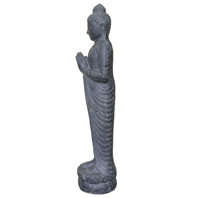 Buddha stehend, schwarz, Steinguss, 44 x 35 x 158 cm, 148 kg Buddha stehend, schwarz, Steinguss, 44 x 35 x 158 cm, 148 kg