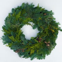 Adventskranz, Mix-Grün, halbrund gebunden, ca. 40 cm Ø