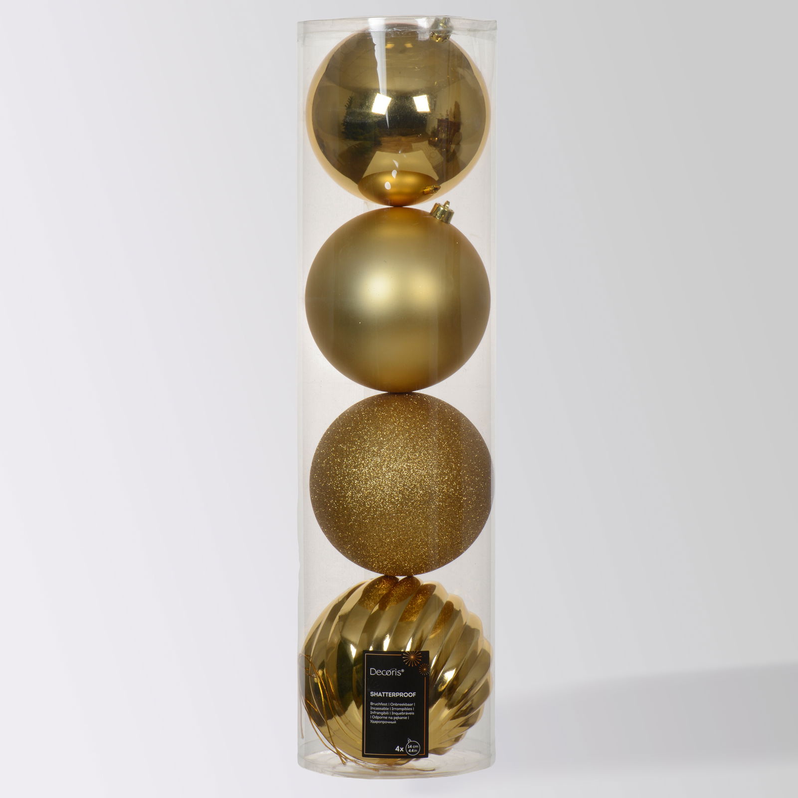 Christbaumkugeln, 4er-Set, hellgold, ca. Ø 14 cm Christbaumkugeln, 4er-Set, hellgold, ca. Ø 14 cm