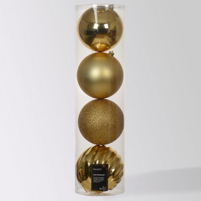 Christbaumkugeln, 4er-Set, hellgold, ca. Ø 14 cm Christbaumkugeln, 4er-Set, hellgold, ca. Ø 14 cm