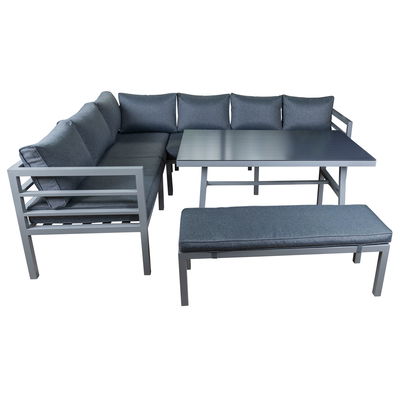 Alu-Eckgruppe Raleigh, grau, inkl. Sitzkissen Alu-Eckgruppe Raleigh, grau, inkl. Sitzkissen