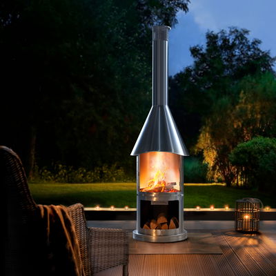 Buschbeck Edelstahlkamin 'Auckland', grau, Höhe ca. 230 cm Buschbeck Edelstahlkamin 'Auckland', grau, Höhe ca. 230 cm