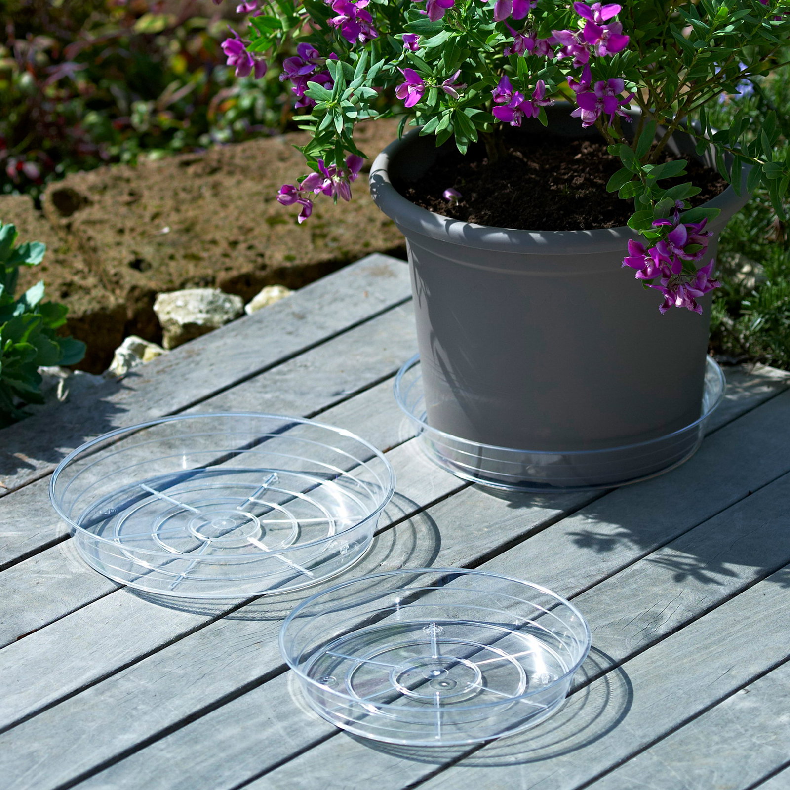 Euro 3 Plast Untersetzer 'Air', transparent, ca. Ø 25,9 x H 4,2 cm