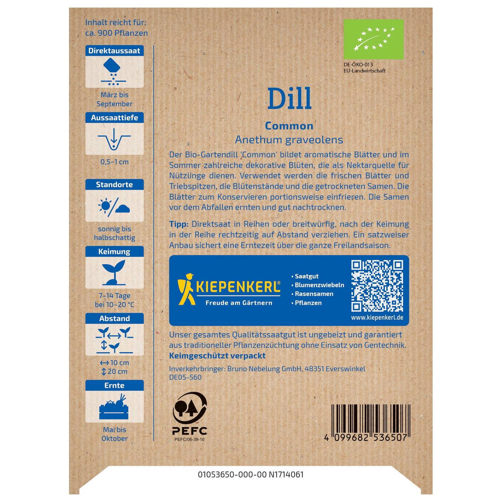 Gemüsesamen, BIO-Dill