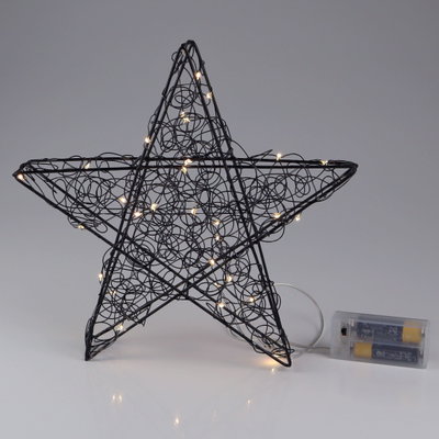 LED Stern, 30 LEDs, schwarz, Metall, Ø 25 cm LED Stern, 30 LEDs, schwarz, Metall, Ø 25 cm
