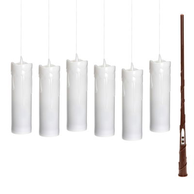 Schwebende LED Kerzen, weiß, 6 Kerzen inkl. Zauberstab Schwebende LED Kerzen, weiß, 6 Kerzen inkl. Zauberstab