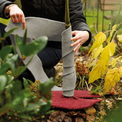 Winterschutz Jute-Filz Wickelband, grau, L300 x B25 cm