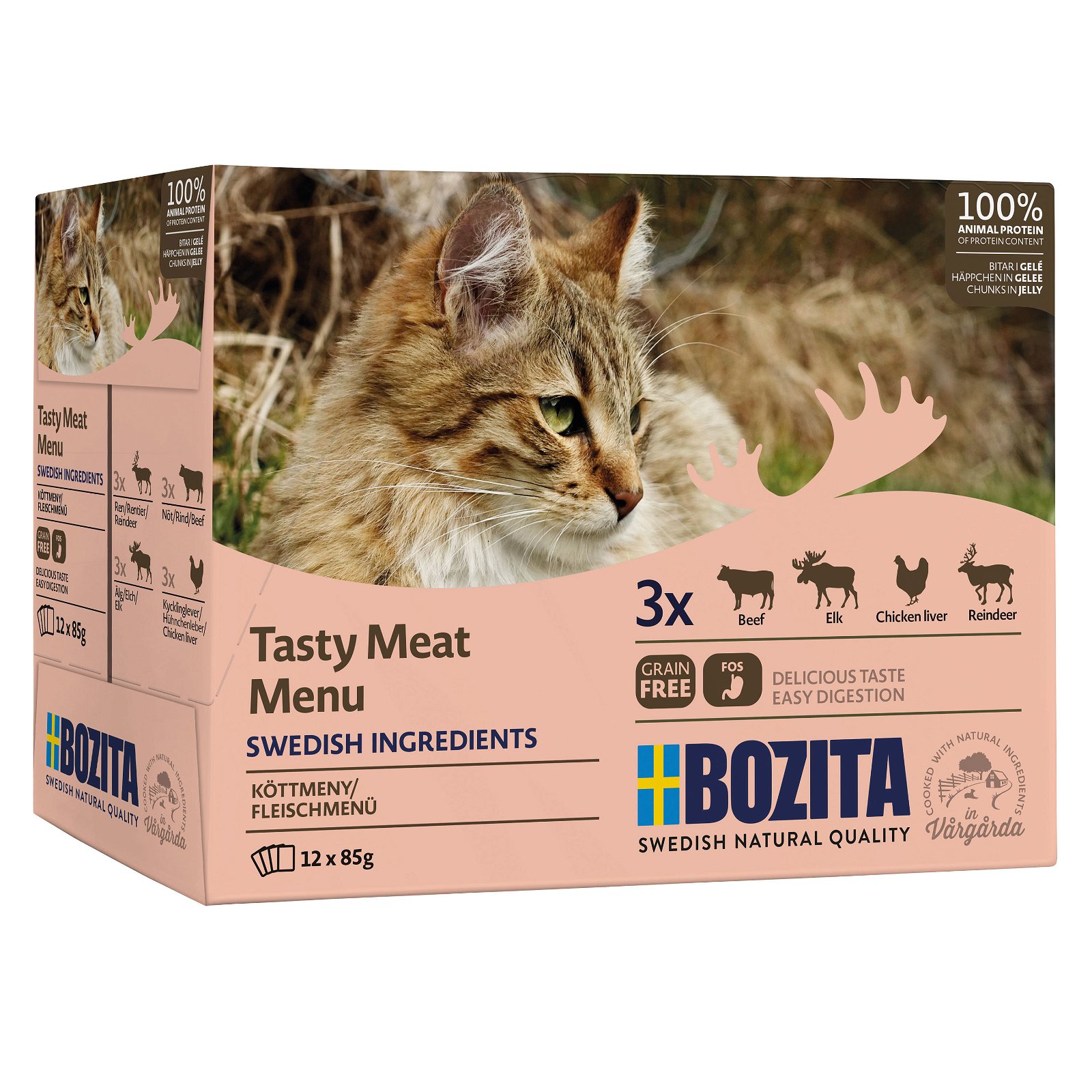 Bozita HIS Multibox, Katze, Nassfutter, Fleisch-Menü, 12 x 85 g