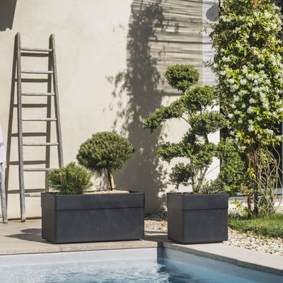 Eda Pflanzgefäß 'Carel', anthrazit, ca. 40 x 40 x H 40 cm