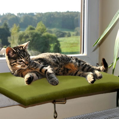 Fensterliege Samt, olivgrün, 3 x 26 x 40 cm Fensterliege Samt, olivgrün, 3 x 26 x 40 cm