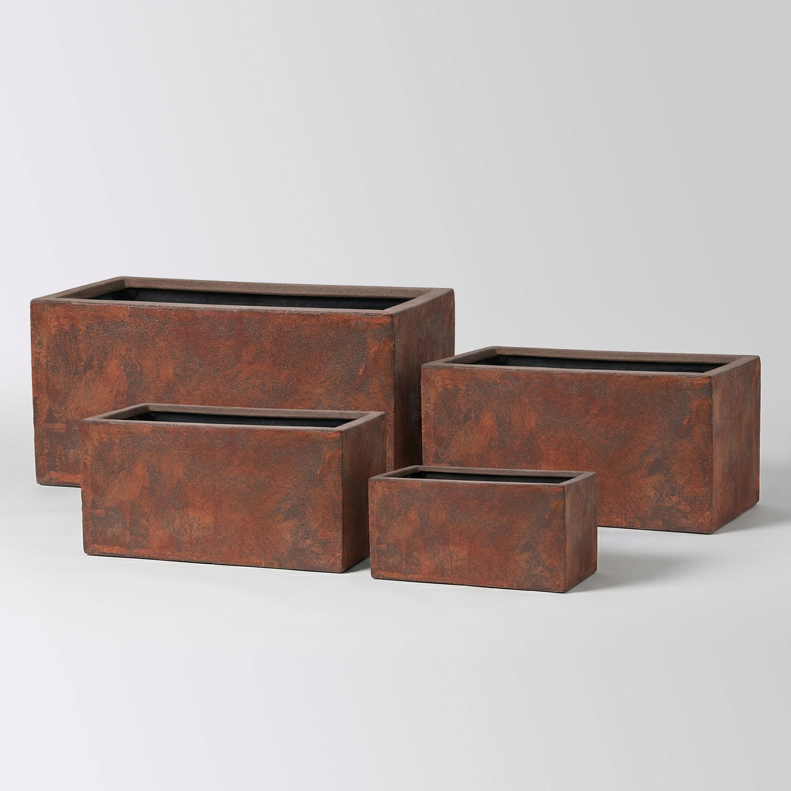 Kölles Beste Pflanzgefäß 'Rectangulae', rost, 4-teilig
