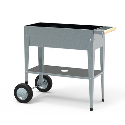 Hochbeet-Trolley mit Rädern, silber, Metall, 75 x 35 x 80 cm, 47 l Hochbeet-Trolley mit Rädern, silber, Metall, 75 x 35 x 80 cm, 47 l