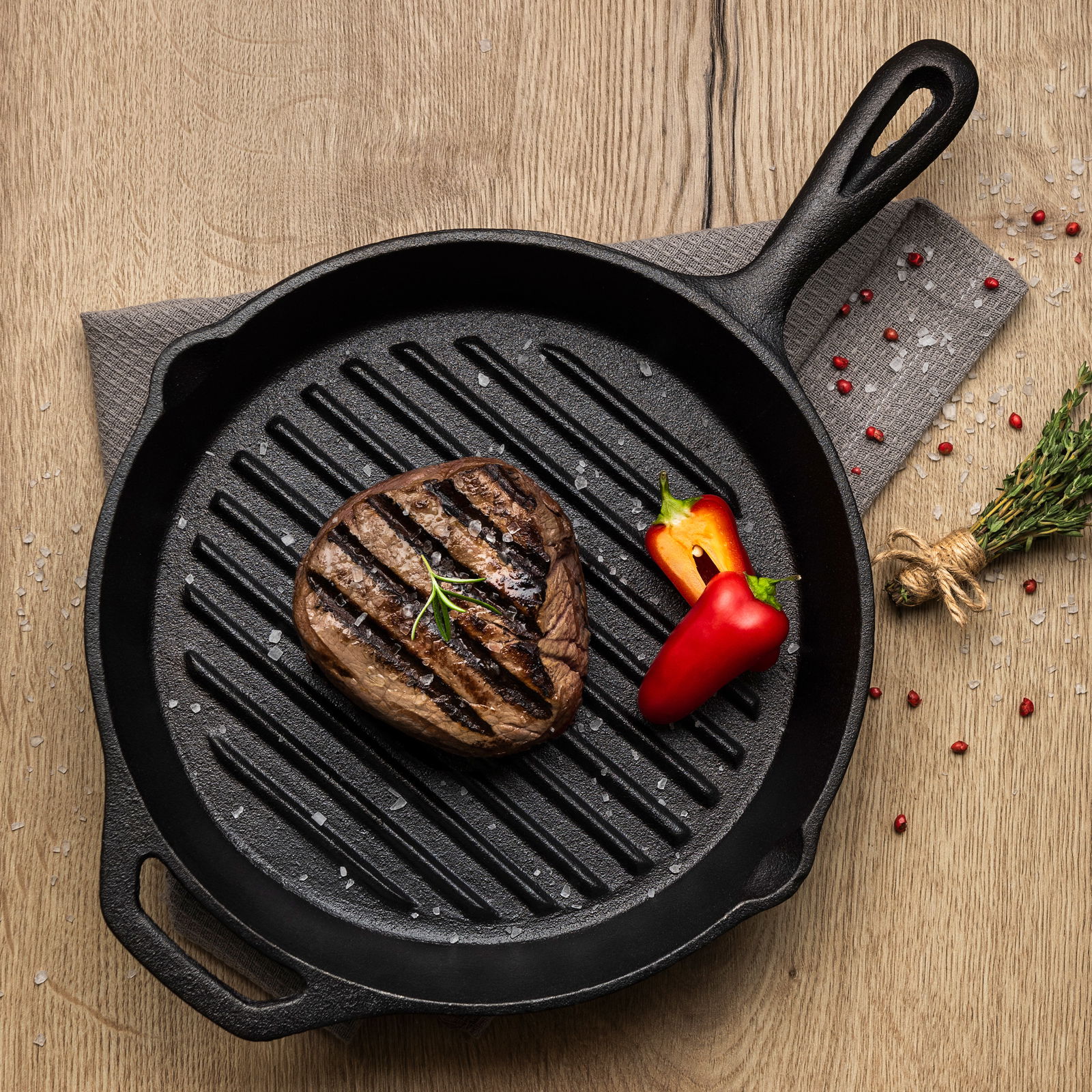 Tramontina Churrasco Grillpfanne 'Black', schwarz, Ø 28 cm