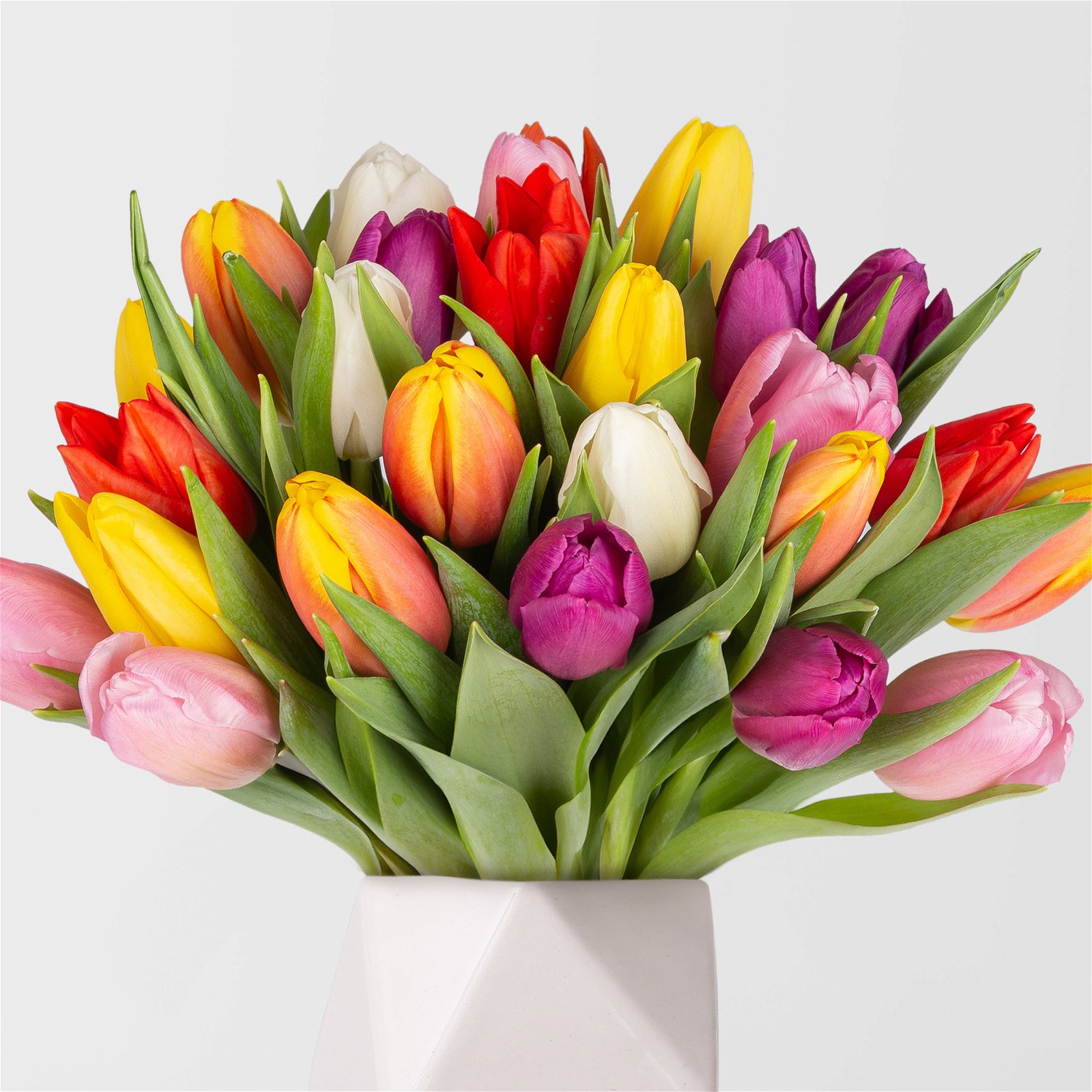 Blumenbund mit Tulpen, 30er-Bund, bunt, einfachblühend, inkl. gratis Grußkarte