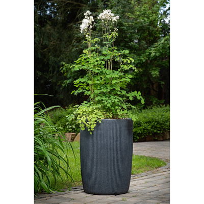 Scheurich Pflanzgefäß 'Linetto', schwarz, ca. Ø 39 x H 54 cm