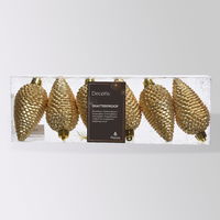 Glitter Zapfen, 6er-Set, hellgold, Höhe ca. 8 cm Glitter Zapfen, 6er-Set, hellgold, Höhe ca. 8 cm