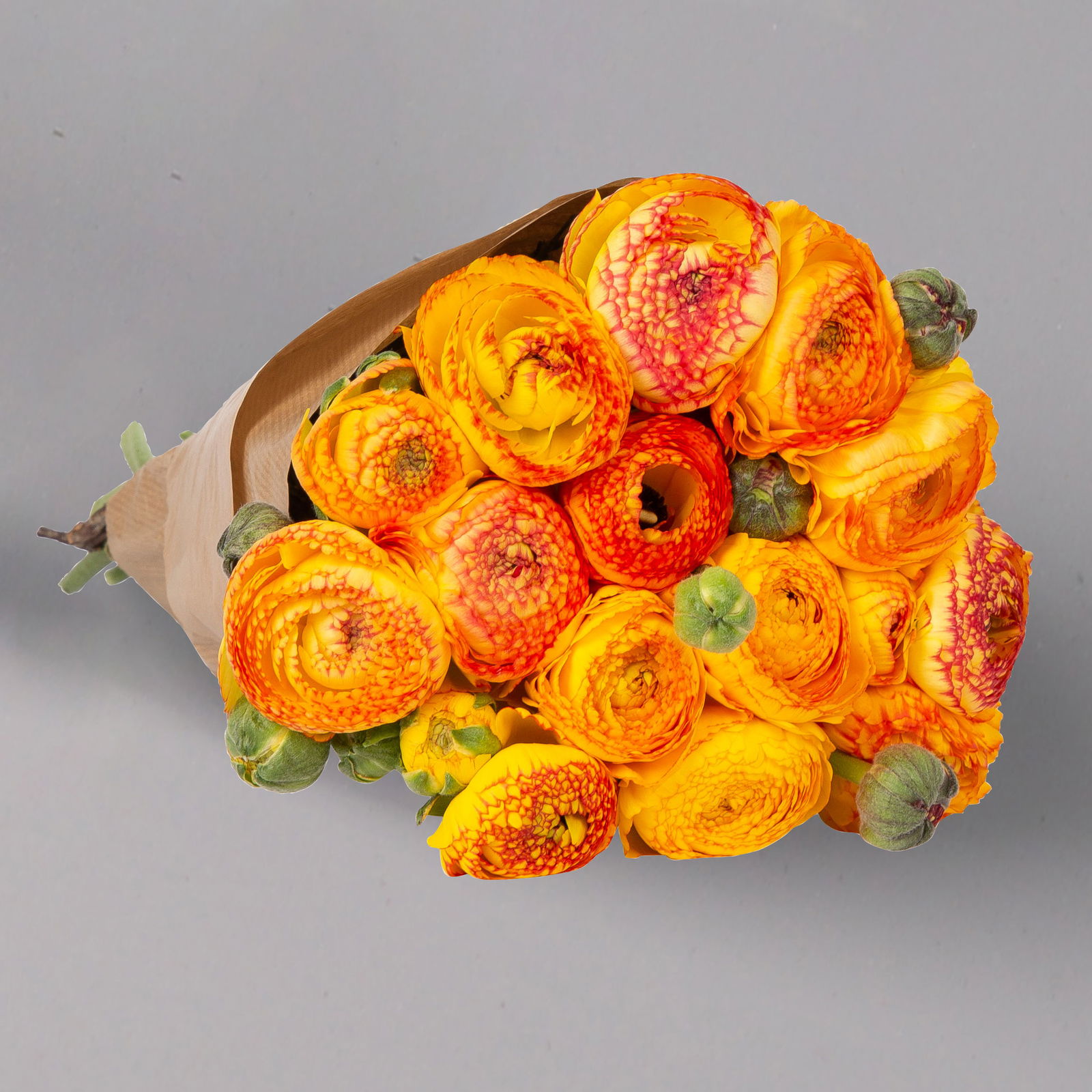 Blumenbund mit Ranunkeln, 15er-Bund, orange, inkl. gratis Grußkarte