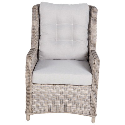 Kölle Geflecht-Sessel 'Heidelberg'  rattanbraun, verstellbar, inkl. Auflage