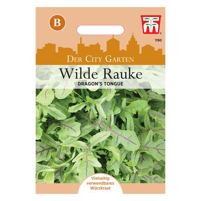 Wilde Rauke Dragons Tongue, dunkelgrün, leuchtend rote Äderung Wilde Rauke Dragons Tongue, dunkelgrün, leuchtend rote Äderung