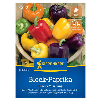Gemüsesamen, Blockpaprika 'Blocky Mix', bunt Gemüsesamen, Blockpaprika 'Blocky Mix', bunt