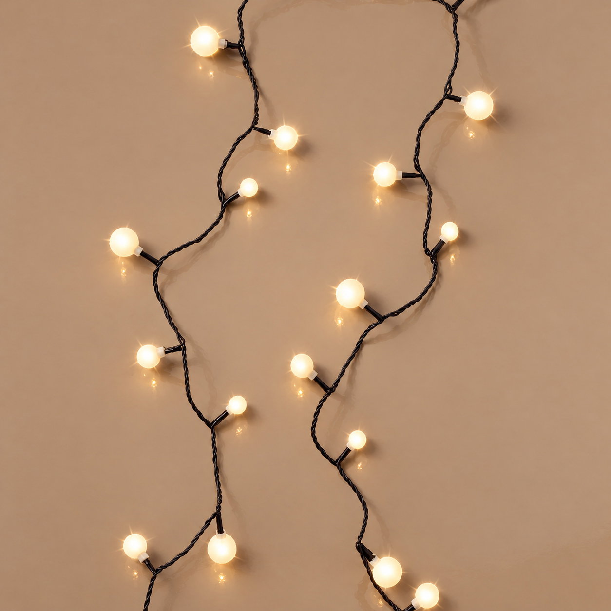 Weiß Kugelförmige Edm-Lichterkette - Guinguinette-Stil - Warmes Licht - 120 Led-Lampen - 14 M - 71013 - Bild 3
