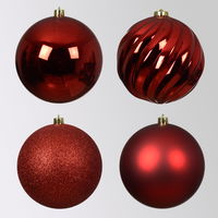 Christbaumkugeln, weihnachtsrot, Kunststoff, ca. Ø 14 cm, 4er-Set Christbaumkugeln, weihnachtsrot, Kunststoff, ca. Ø 14 cm, 4er-Set