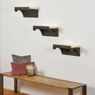 Wandliege 'Seegras', 3er-Set, schwarz, 15 x 25 x 40 cm