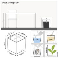 Lechuza 'Cube Cottage 30', sandbraun, 29,5 x 29,5 x H 30 cm