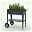Hochbeet-Trolley mit Rädern, anthrazit, Metall, 75 x 35 x 80 cm, 47 l
