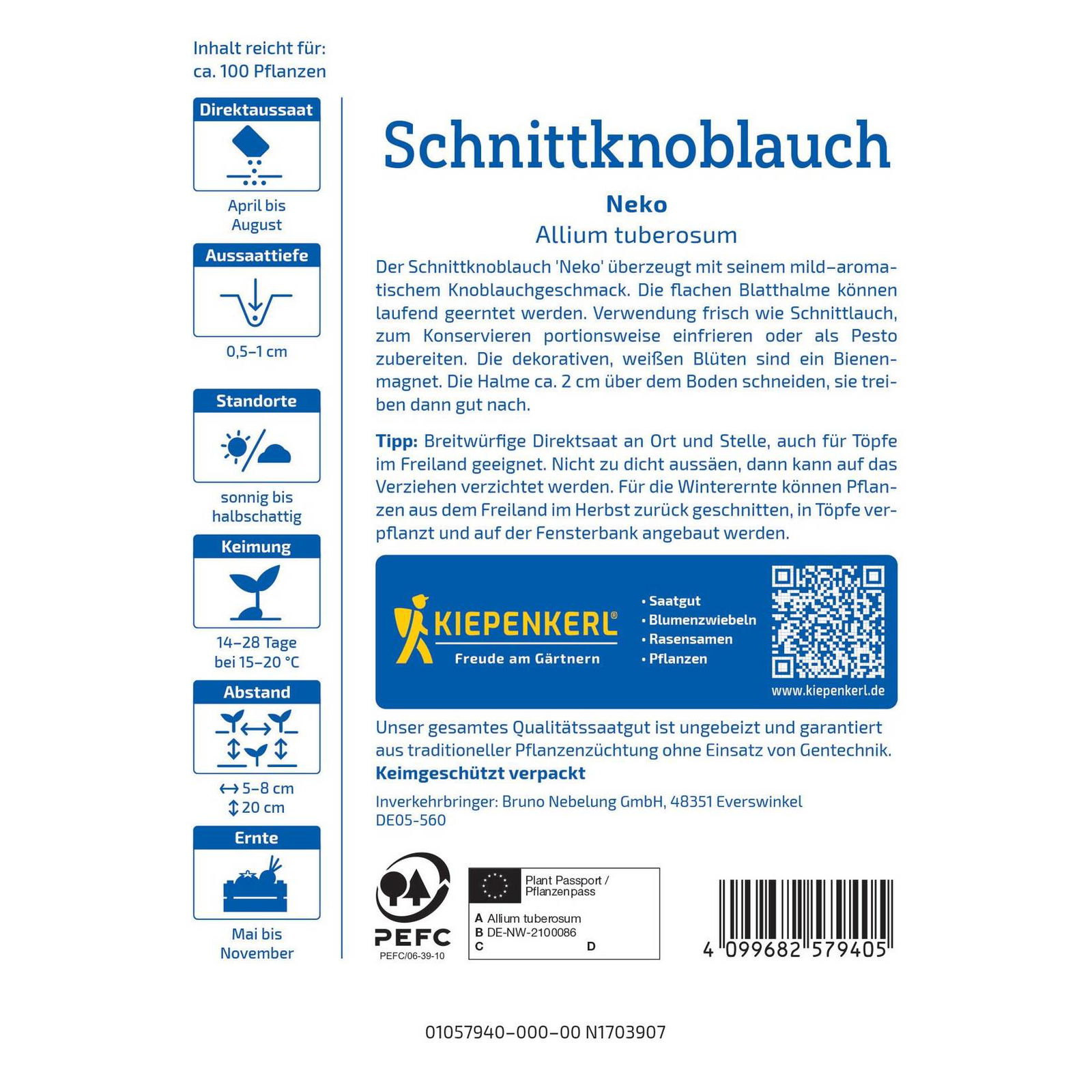 Saatgut Schnittknoblauch 'Neko'