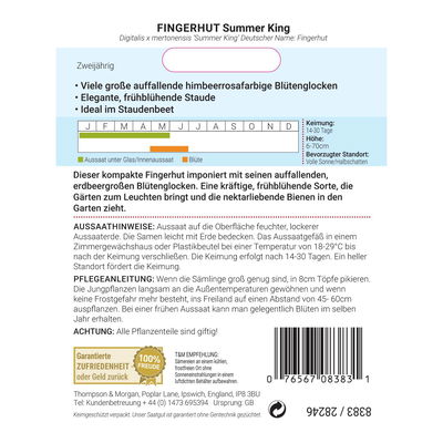 Thompson & Morgan Blumensamen Fingerhut Summer King
