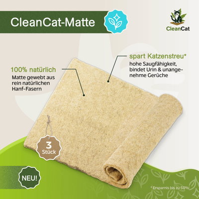 Rohrschneider Clean Cat Hanfmatte, 3er-Set, ca. 33 x 40 x H0,5 cm Rohrschneider Clean Cat Hanfmatte, 3er-Set, ca. 33 x 40 x H0,5 cm