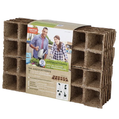 Bio-Anzuchttöpfe quadratisch, natur, Kokosfasern