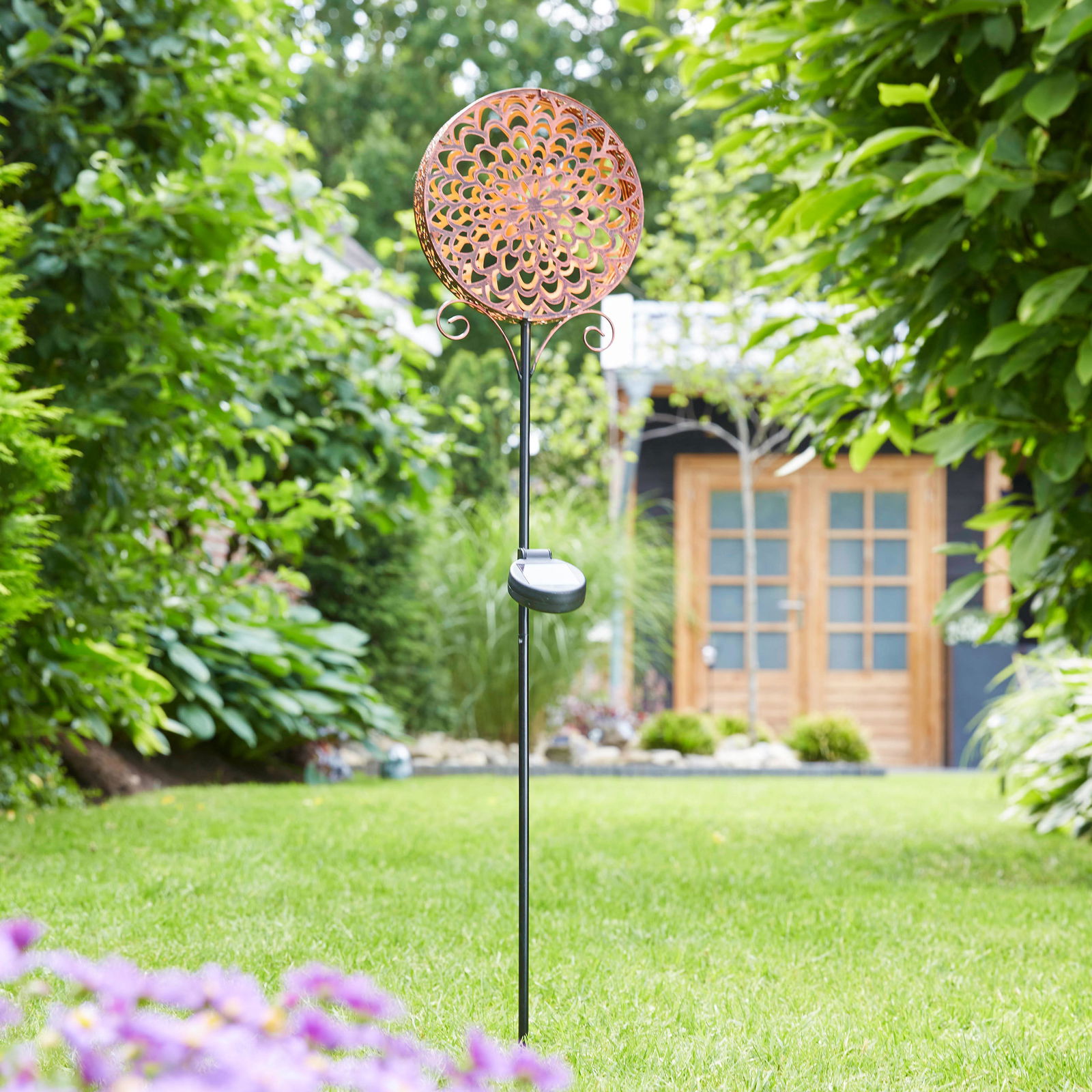 Solargartenstecker Mandala Sun, schwarz