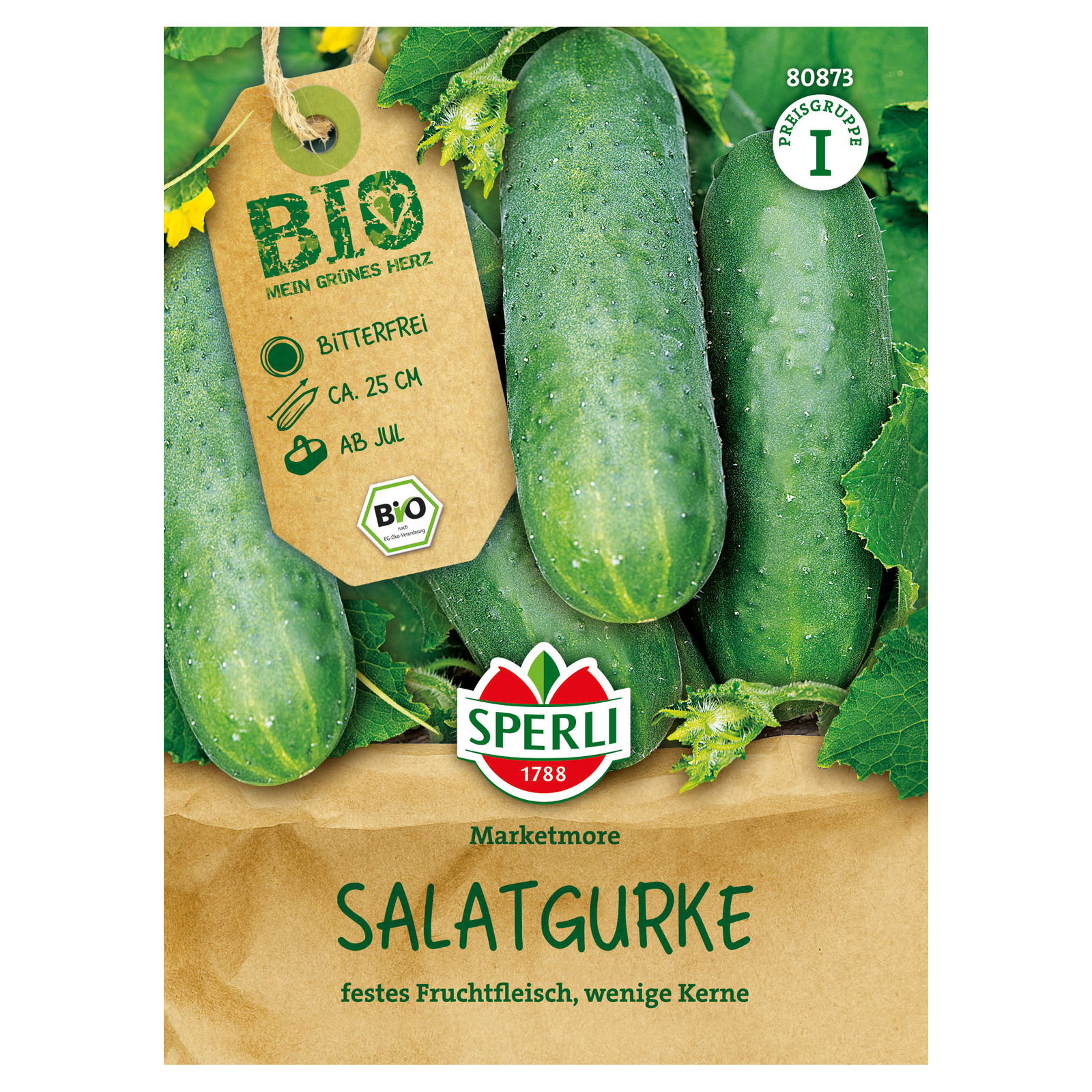 Sperli Bio Saatgut Salatgurke 'Marketmore'