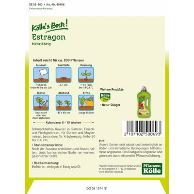 Kölles Beste Estragon mehrjährig, 6,25 g