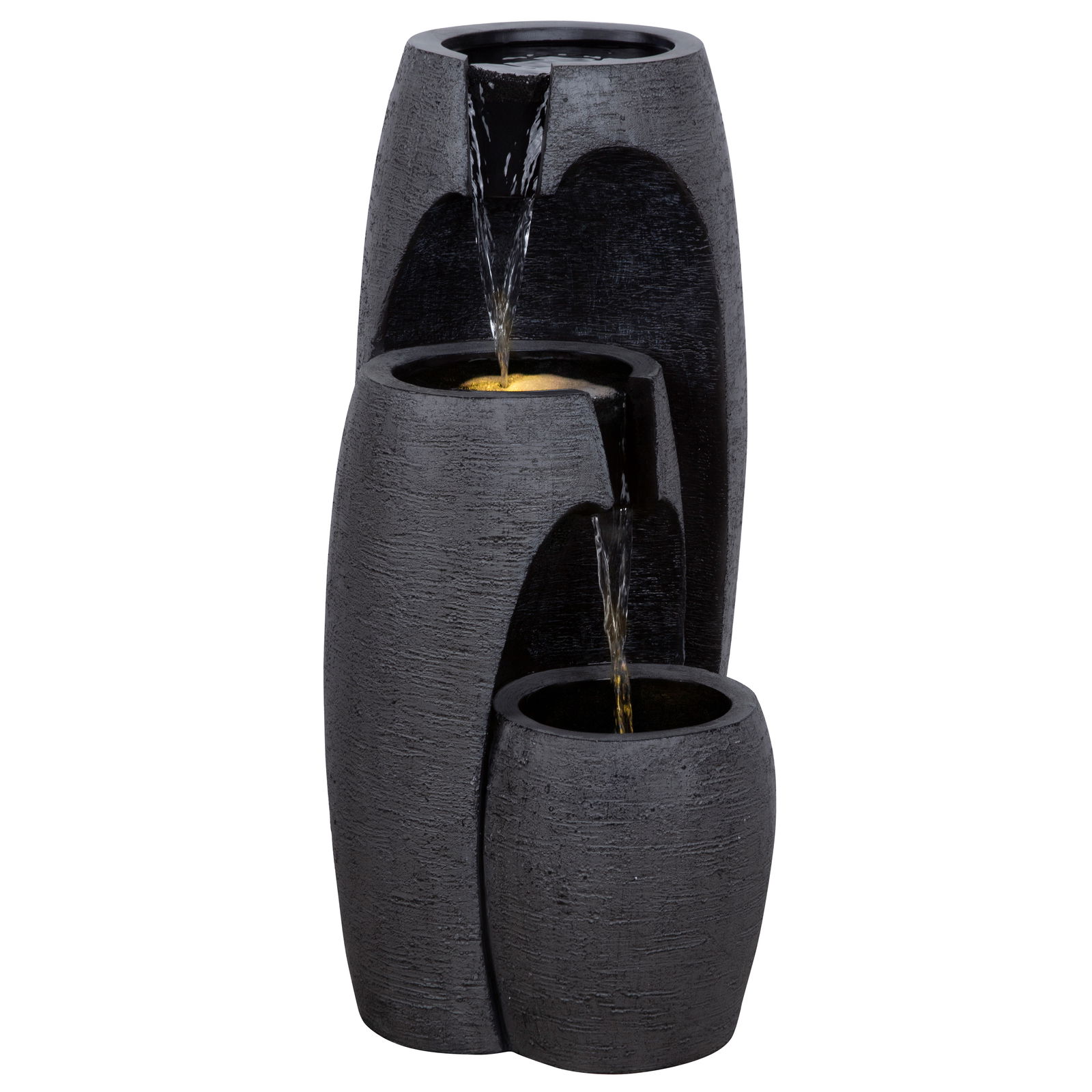 Kölle Brunnen 'Elly' inkl. Pumpe & Licht, grau, ca. 35 x 36 x 70,5 cm