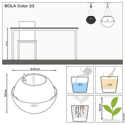 Lechuza 'Bola Color 23', weiß, ca. Ø 23 x H 18 cm