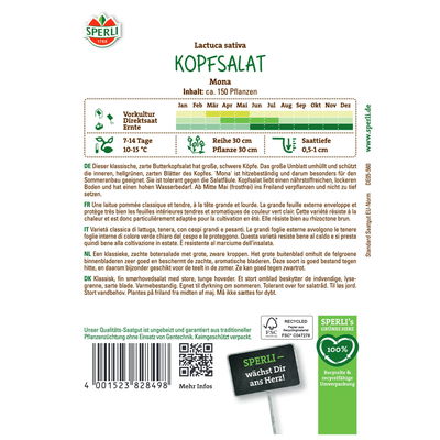 Gemüsesamen, Kopfsalat 'Mona' Gemüsesamen, Kopfsalat 'Mona'