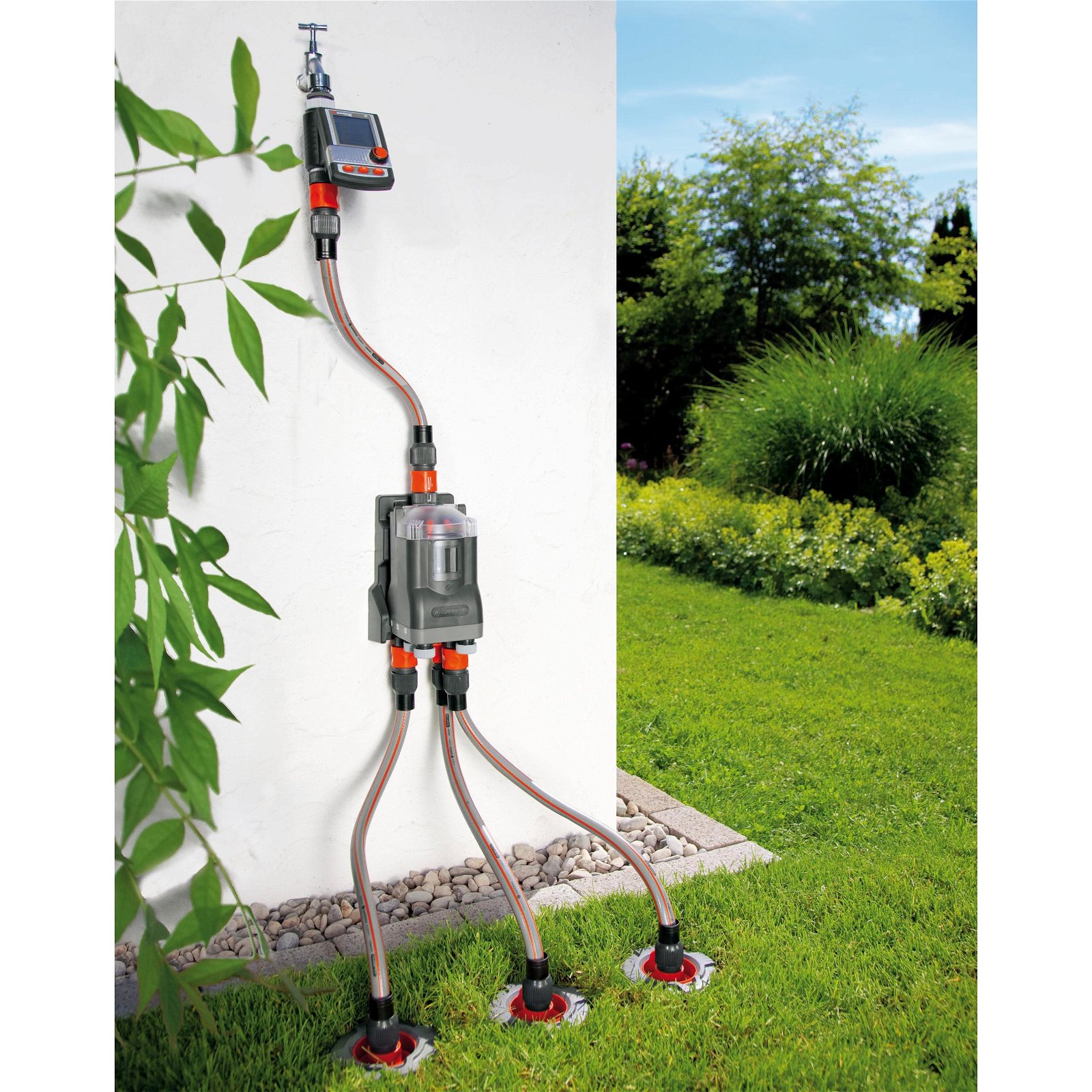Wasserverteiler, Gardena, bis 6 Anschlussgeräte, für Bewässerungscomputer
