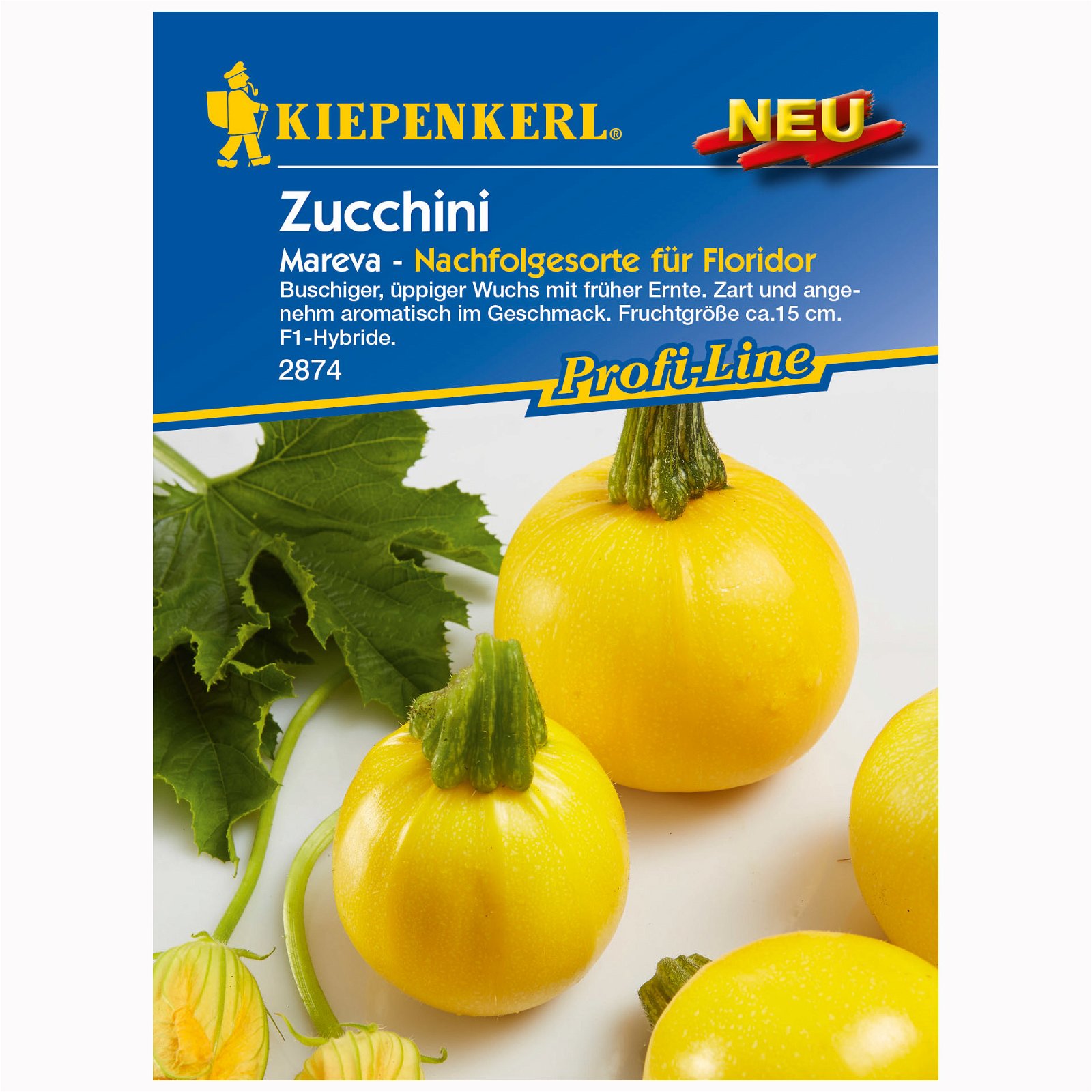 Zucchini 'Mareva', gelb, ca. 6 Samen