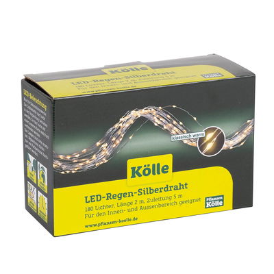 Kölle LED Silberdraht Regen, klassisch warm, 180 LEDs, Länge ca. 2 m Kölle LED Silberdraht Regen, klassisch warm, 180 LEDs, Länge ca. 2 m