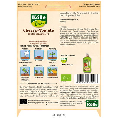 Bio-Saatgut, Cherrytomate 'Bolstar', rot Bio-Saatgut, Cherrytomate 'Bolstar', rot