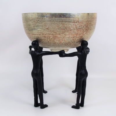 Schale 'Menschen', schwarz/gold, Aluminium Schale 'Menschen', schwarz/gold, Aluminium