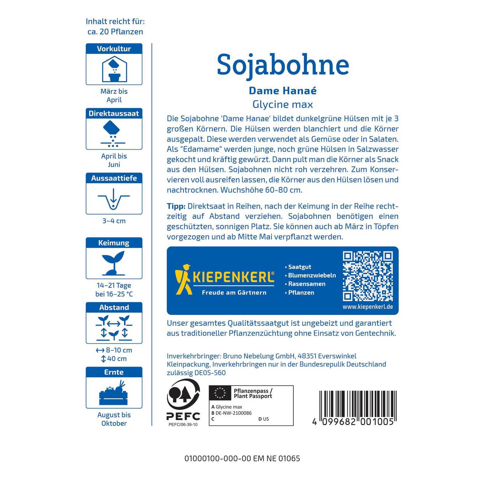 Kiepenkerl Saatgut Sojabohne 'Dame Hanaé'